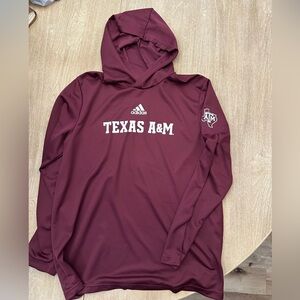 Men’s long sleeve hooded tee size large A&M lightweight